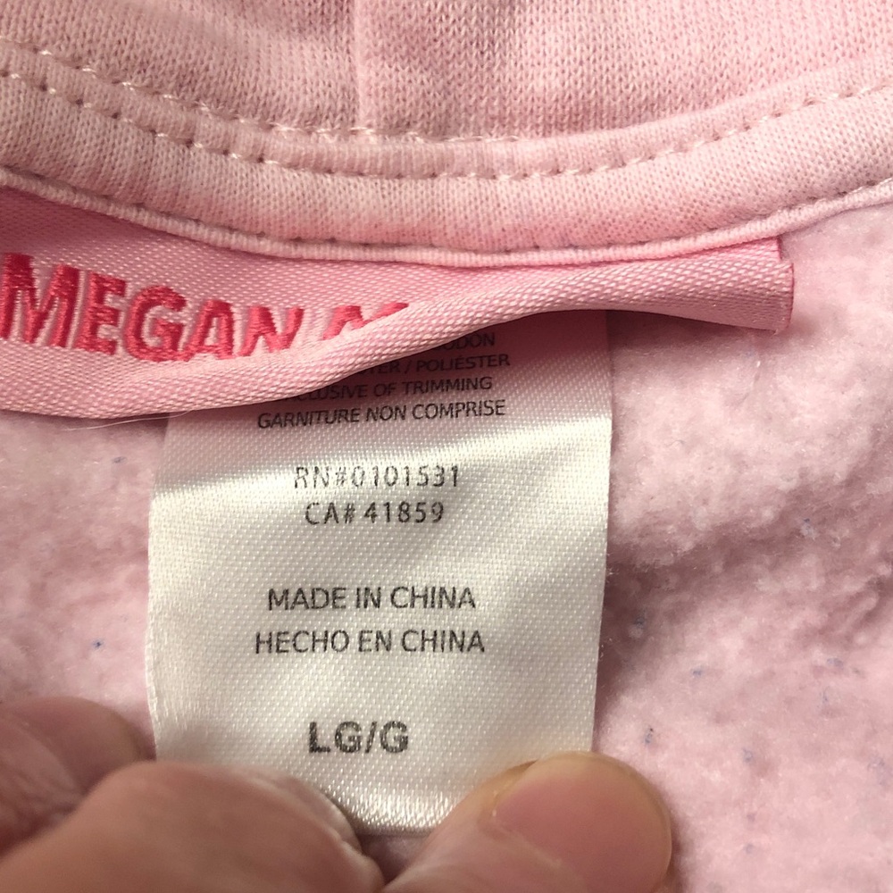 Megan Moroney Pink Hooded Sweatshirt with Embroidered '97' and studded  Hood - Picture 9 of 9